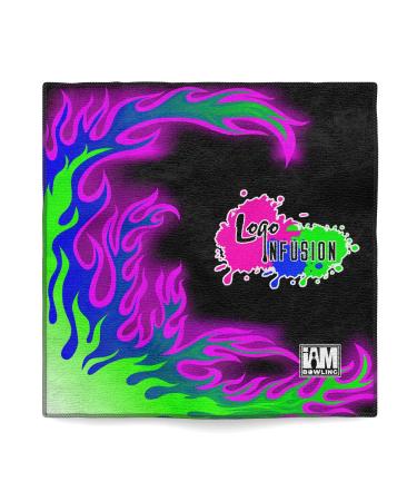 Logo Infusion - Dye-Sublimated Microfiber Bowling Towel - One Sided Print - Fun Style 0509LI Multi-Color Fire Theme - Buy Online on GoSupps.com