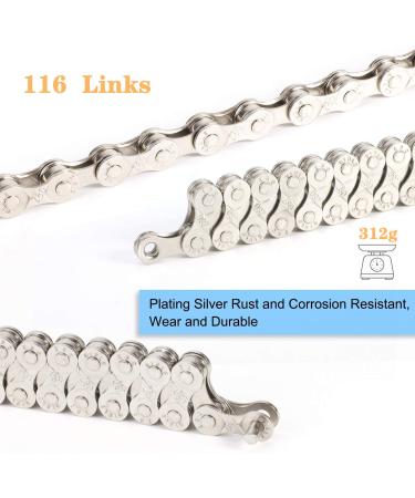 Bike Chain Repair Kit - Chain Breaker, Chain Checker, and 3 Pairs of Missing Links for 6/7/8 Speed Chains | Reusable Silver Bike Chain Kit - 1/2 x 3/32 Inch Links - Buy Online on GoSupps.com