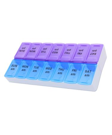 7 Day Weekly Pill AM PM Organizer, ShysTech Large Pill Case Pill Box for Pills/ Vitamin/ Supplements / Medication