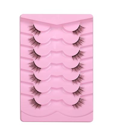 ALICE 1 Natural Cat Eye 3D Curl Half Strip Mink False Lashes - 7 Pairs Pack for Soft, Wispy, Natural Look - Buy Online on GoSupps.com