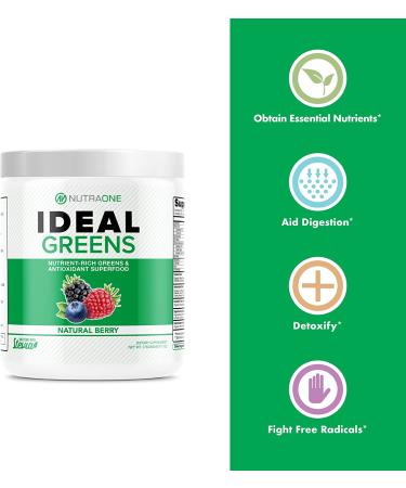 Ideal Greens by NutraOne - Antioxidant and Nutrient-Rich Superfood Greens Powder Supplement Natural Berry - Buy Online on GoSupps.com