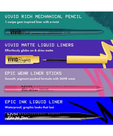 NYX PROFESSIONAL MAKEUP Vivid Rich Mechanical Pencil Eyeliner Rich shades Vegan Formula - Smokin Topaz (Brown) 1 count (Pack of 1) Smokin Topaz - Buy Online on GoSupps.com