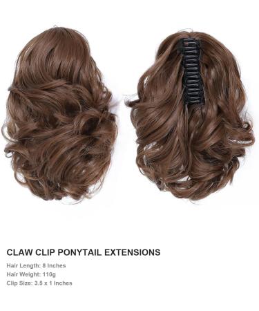 BUYOGET Ponytail Extension Long Curly Wavy Claw Jaw Clip in Synthetic Hairpiece Pony Tail Tale 8 Inches Light Brown 8 inch Light Brown - Buy Online on GoSupps.com