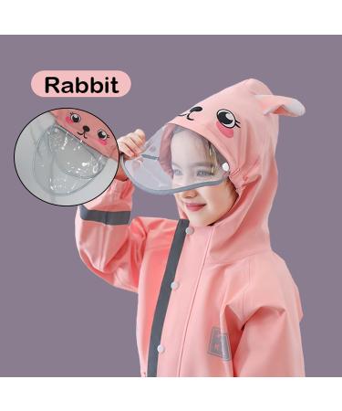 Fewlby Kids Puddle Suit Muddy Suit Waterproof Overalls Hooded Raincoat - Light Pink, M Size 3-4 Years - Buy Online on GoSupps.com