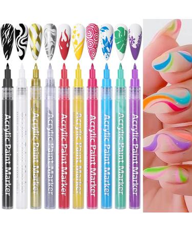 Eforcase Nail Art Pen Nail Art 3D Painted Pen Drawing Nail Point Graffiti Dotting Pen Flower Pen Hook Line DIY Nail Art Beauty Adorn Manicure Tools for Nail DIY Abstract Lines Design - Buy Online on GoSupps.com