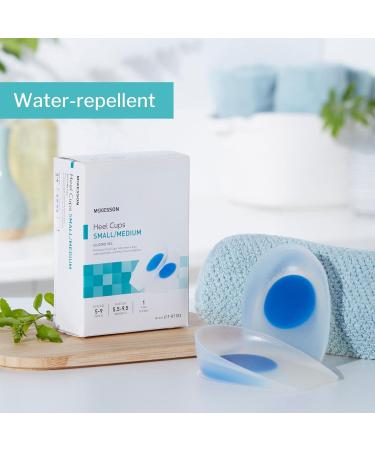McKesson Silicone Gel Heel Cups - U-Shaped Supportive Blue & Transparent - Small/Medium (1 Count) - Buy Online on GoSupps.com