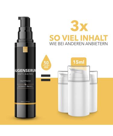 Anthony Brown Eye Cream for Men - 50ml | Instant Fresh Eyes in 5min with Hyaluronic Acid & Vitamin C | Anti-Wrinkle Serum for Dark Circles - International Shipping Available - Buy Online on GoSupps.com