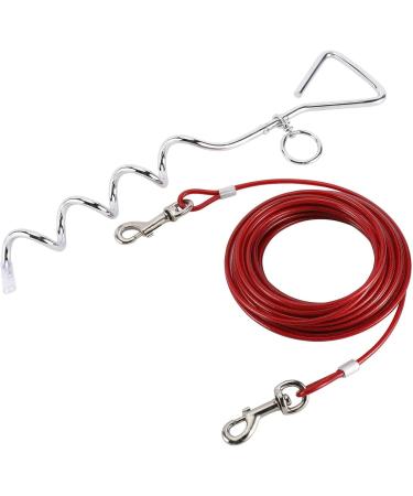 Artilife 30FT Dog Stakes Dog Leash Ground Anchor Tie Out Cable and 16.5" Anti Rust Stake for Small to Medium Dog Up to 100Lbs in Weight in Outdoor Yard and Camping - Buy Online on GoSupps.com