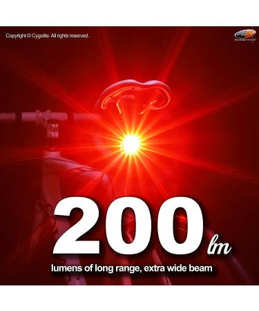 Cygolite Hotshot Pro 200 Lumen Bike Tail Light | USB Rechargeable | 6 Night & Daytime Modes | Adjustable Flash Speeds | IP64 Water Resistant - Buy Online on GoSupps.com