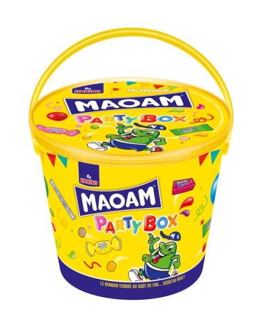 HARIBO - MAOAM Party Box - Assortiment De Bonbons Sans Colorants Artificiels - Maxi Seau De 690 g