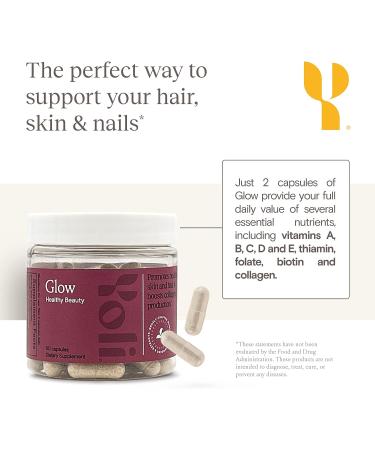 Yoli Glow Hair Skin Nails Vitamins with Biotin 5000mcg Collagen & Folate | Biotin Collagen Supplements - Buy Online on GoSupps.com