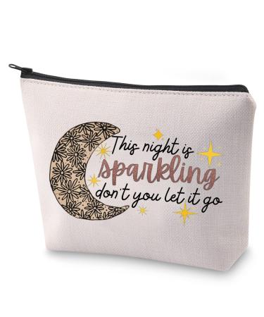 Pop Music Lover Makeup Bag Singer Merchandise Gift This Night is Sparkling Singer Inspired Cosmetic Bag for Fans (Night is Sparkling)