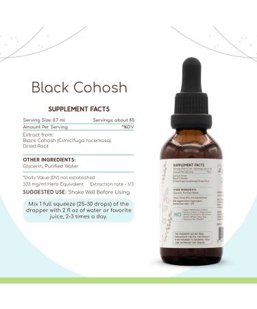 HerbEra Black Cohosh B60 Alcohol-Free Herbal Extract Tincture Super-Concentrated Responsibly farmed Black Cohosh (Cimicifuga racemosa) (2 fl oz) 2 Fl Oz (Pack of 1) - Buy Online on GoSupps.com