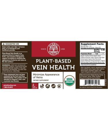 Global Healing Plant-Based Vein & Iron Health Kit - Liquid Drops for Blood Flow & Circulation + Vegan Supplement for Energy & Brain Health - 2 Fl Oz & 60 Capsules - Buy Online on GoSupps.com