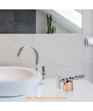 Layhou Men's Manual Razor Stand - Aluminum Alloy Safety Razor Base & Shaver Accessory in Rose Gold | International Shipping - Buy Online on GoSupps.com