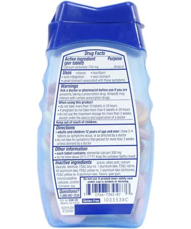 Tums Smooth Assort Fruit Size 60ct Tums Assorted Fruit Smoothies Calcium Tablets - Buy Online on GoSupps.com