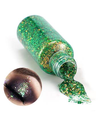 Grab the Best Body Glitter Gel | Festival Makeup with Brown Purple & Green Sequins | International Shipping Available - Buy Online on GoSupps.com