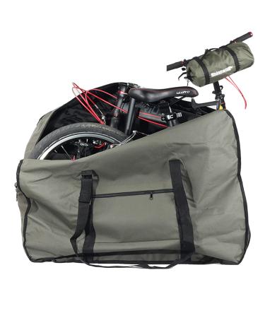 CamGo 20 Inch Folding Bike Bag - Waterproof Bicycle Travel Case Outdoors Bike Transport Bag for Cars Train Air Travel Army Green 20 inch