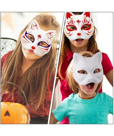 Homoyoyo 6 PCS DIY Cat Masks - Unpainted Paper Mache Masquerade Masks for Halloween Cosplay & Costume Parties - Buy Online on GoSupps.com