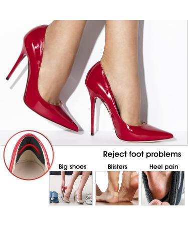 5D Comfort Heel Grips Liner Cushions - Prevent Heel Pains & Blisters - Self-Adhesive Inserts - 8 Pairs, Black - Buy Online on GoSupps.com