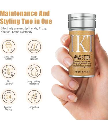 Wax Stick 2.7Oz 75g Portable Hair Wax Setting Hair Pomade Stick Non-Greasy Styling Hair Wax for Unruly Hair Frizz Edge - Buy Online on GoSupps.com