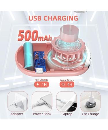 mlogiroa Mini Lash Fan - USB Rechargeable Handheld Cooling Fan for Eyelash Extensions (Pink) - Buy Online on GoSupps.com