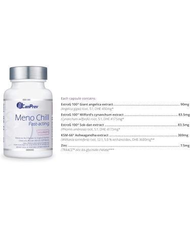CanPrev - Meno Chill Fast-Acting for Women 60 v-caps - Helps Support Healthy Mood Balance During Menopause - Helps to Relieve Restlessness and Nervousness - Buy Online on GoSupps.com
