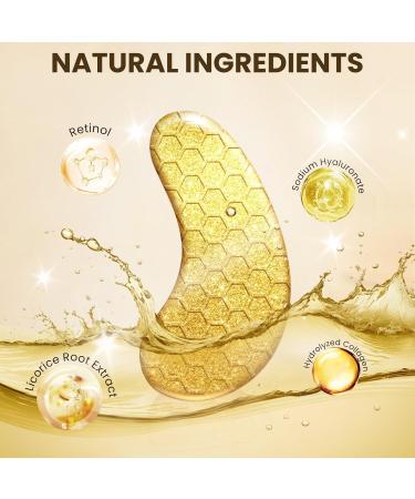 24K Gold Under Eye Patches Set 20 Pcs Collagen Gel Masks for Puffiness & Dark Circles Hydrating Eye Skin Care for Men & Women Travel Size Solution - Buy Online on GoSupps.com