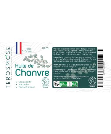 Hemp oil | 100% hemp seeds | Hemp oil | High quality and efficacy | Packaged in France - Buy Online on GoSupps.com