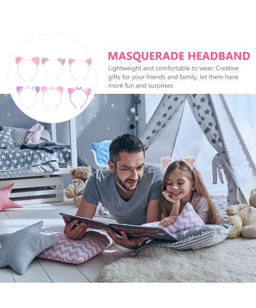 Lurrose 6-Piece Sequin Cat Ears Headband - Rainbow Bling Kitty Hair Band & Mermaid Crown Accessories for Christmas & Halloween Party Favors - Buy Online on GoSupps.com