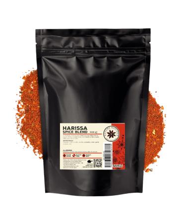 Nature Kitchen Moroccan Harissa 500g Large Bag Of Seasoning Spices And Herbs. Gluten-Free and Vegan Everyday Cooking Blends For Marinades Sauces Frying Baking Or Grilling HARISSA MOROCCAN SPICE BLEND (MEDIUM) 500G