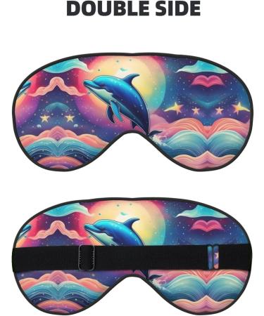 Ultra-Soft Dolphin Print Eye Mask - Colorful Starry Sky Light-Blocking for Comfort & Restful Sleep - International Shipping Available - Buy Online on GoSupps.com
