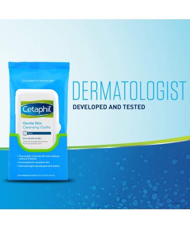 Cetaphil Gentle Skin Cleansing Cloths for Dry Sensitive Skin - 25 ct. Unscented Wipes - Buy Online on GoSupps.com