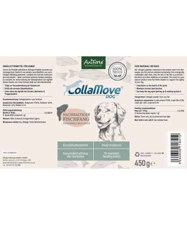 AniForte Collamove Collagen Joint Powder for Dogs 450g | Natural Support for Joint Function Tendons & Ligaments - Buy Online on GoSupps.com