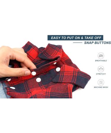 Hooddeal Plaid Dog Shirt Overalls Jumpsuit with Warm Sweater Vest - Medium Red-Black - Buy Online on GoSupps.com