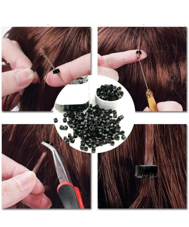 Blkb Nanoringe Microring Silicone 3mm I-Tip Tubes for Hair Extensions - 500 Pieces Black - Buy Online on GoSupps.com