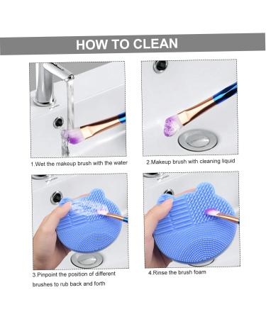 FRCOLOR Silicone Scrubbers 2 1 Makeup Brush Holder Silicone Facial Scrubber Brush Scrubber Cosmetic Brush Cleaning Mat Makeup Cleaner Mat Makeup Brush Drying Holder Silica Gel Bracket 11x10cm Blue - Buy Online on GoSupps.com