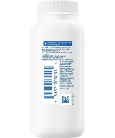 Johnson's Baby Powder for Delicate Skin - Hypoallergenic, Paraben-Free, Phthalate-Free, Dye-Free - 1.5 oz - Buy Online on GoSupps.com