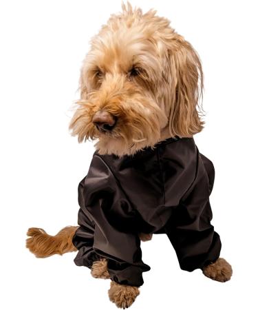 Trouser Suit Waterproof Dog Rain Coat Onesie Black (18 inch) - Buy Online on GoSupps.com