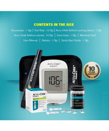 Instant S Glucometer with 50 Strips: Accurate Blood Glucose Monitoring - Buy Online on GoSupps.com