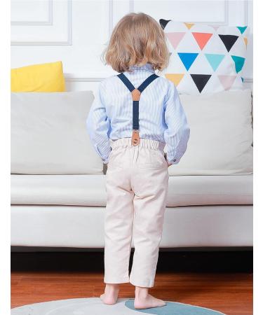 Mint Green Baby Boy Wedding Outfit Set | 4pcs Gentleman Suit with Striped Shirts, Trousers, Suspenders, Bowtie | 18-24 Months Light Blue - Buy Online on GoSupps.com