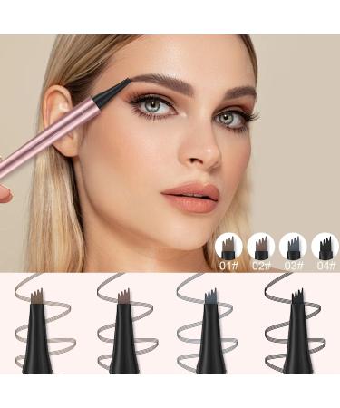 Magic Eyebrow Pencil with 4 Fork Tip Waterproof Microblading Brow Pencil Eye Brow Pen For Girls Women Creates Natural Makeup Keep it All Day 3d Brow Pencil for Defined Brows Effortlessly (Black) - Buy Online on GoSupps.com