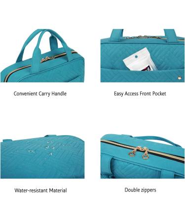 BAGSMART Large Hanging Toiletry Bag | Womens Cosmetic Travel Wash Bag | Lake Blue | Full-Sized Container | - Buy Online on GoSupps.com