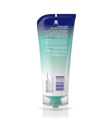 Clean & Clear Oil-Free Deep Action Cream Cleanser - Salicylic Acid Face Wash for Acne-Prone Skin | 6.5 oz - Cool Deep Pore Cleansing - Buy Online on GoSupps.com