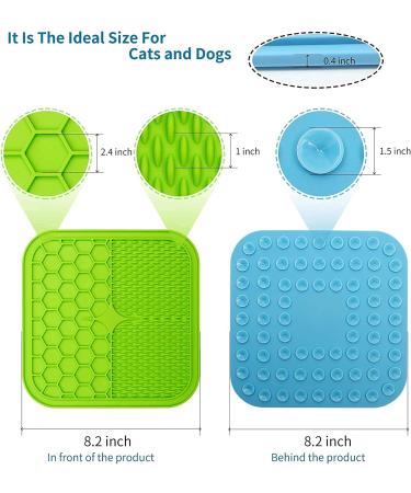 Dog Licking Mat with Suction Cups | BPA-Free Silicone for Anxiety Relief | Slow Feeder & Grooming Mat in Green & Blue - Buy Online on GoSupps.com