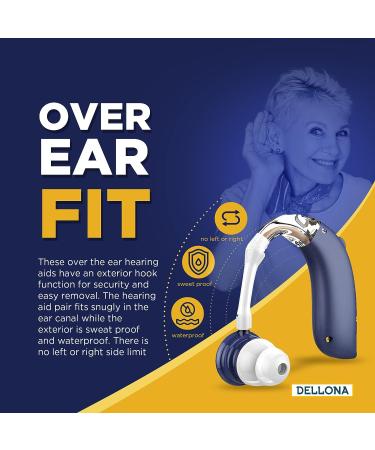Dellona Rechargeable Hearing Aids for Seniors - Severe Hearing Loss, Ear Hook Design, Noise Cancelling - Amplifiers for Senior Citizens - Buy Online on GoSupps.com
