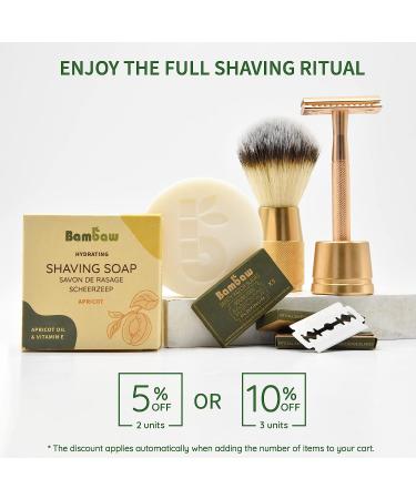 Bambaw Women's Shaving Soap | Apricot Oil & Vitamin E | Eco-Friendly Vegan Shave Bar - Buy Online on GoSupps.com
