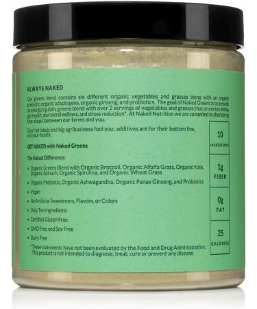 NAKED Super Greens Powder Organic Greens Supplement - Only 10 Premium Ingredients - Vegan Non-GMO Prebiotic and Probiotic - 35 Servings 8.6 Ounce (Pack of 1) - Buy Online on GoSupps.com