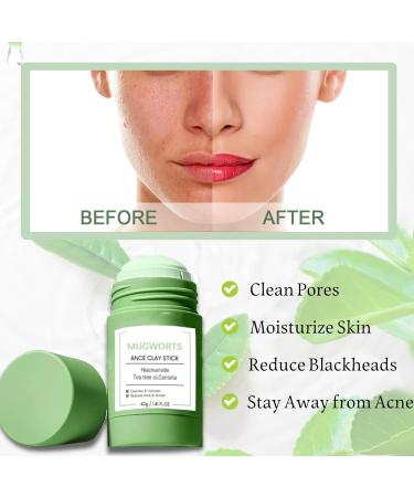Green Tea Mask Stick Green Tea Mask Deep Cleansing Face Mask Purifying Clay Mask Moisturizes Oil Control Deep Clean Pore Blackhead Remover Face Mask Clay Brightening for Men and Women - Buy Online on GoSupps.com