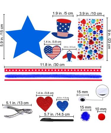 Winlyn 18 Sets 4th of July Patriotic Kids Crafts Kit - DIY Star Ornaments & Decorations with Foam Shapes and Stickers - Buy Online on GoSupps.com